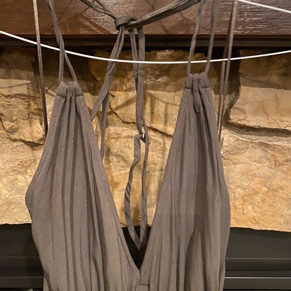 Love stitch long olive bohemian maxi dress - Picture 3 of 7